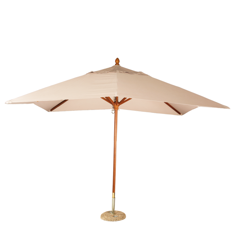 Unbleached Louisiana Parasol 300 X 300 cm + Granite Stand Ø 50 cm