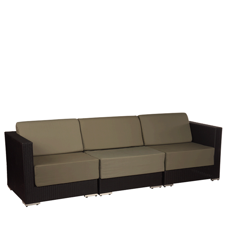 Taupe Woven Lounge Three Seater Sofa L94.48" W31.49" H26.37"