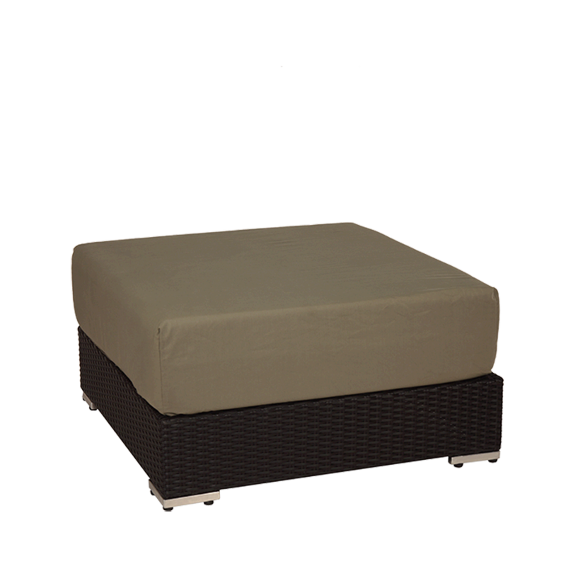 Taupe Woven Lounge Square Pouffe L 31.49" - W 31.49" - H 15.74"