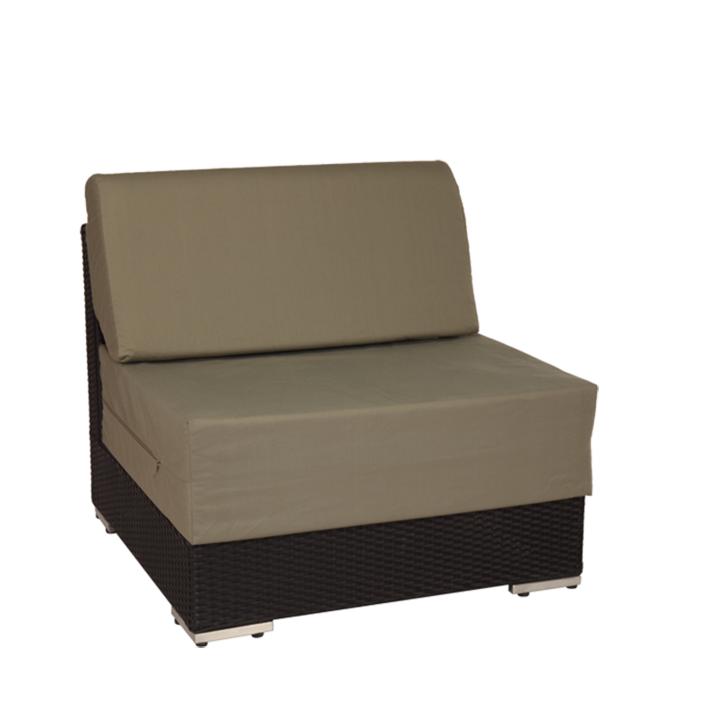 Taupe Woven Lounge Central Module L 31.49" - W 31.49" - H 26.37"