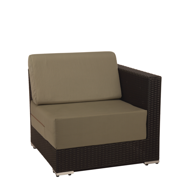 Taupe Woven Lounge Corner Module L 31.49" - W 31.49" - H 26.37"