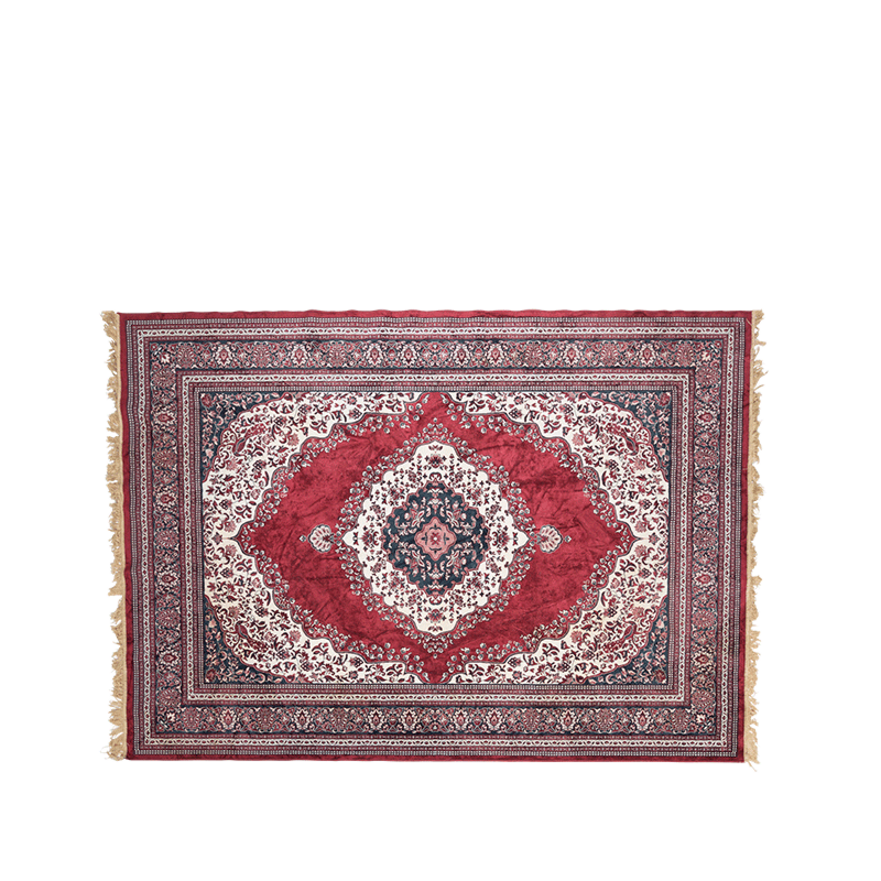 Vintage carpet, dominant colour red
