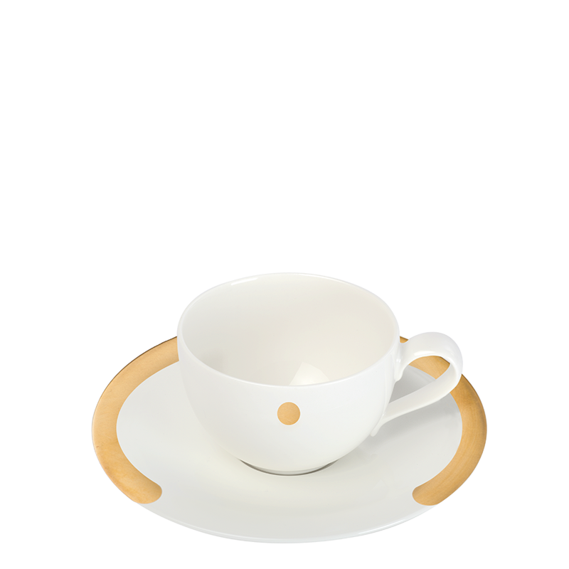 C Teacup and Saucer Gold 20 cl