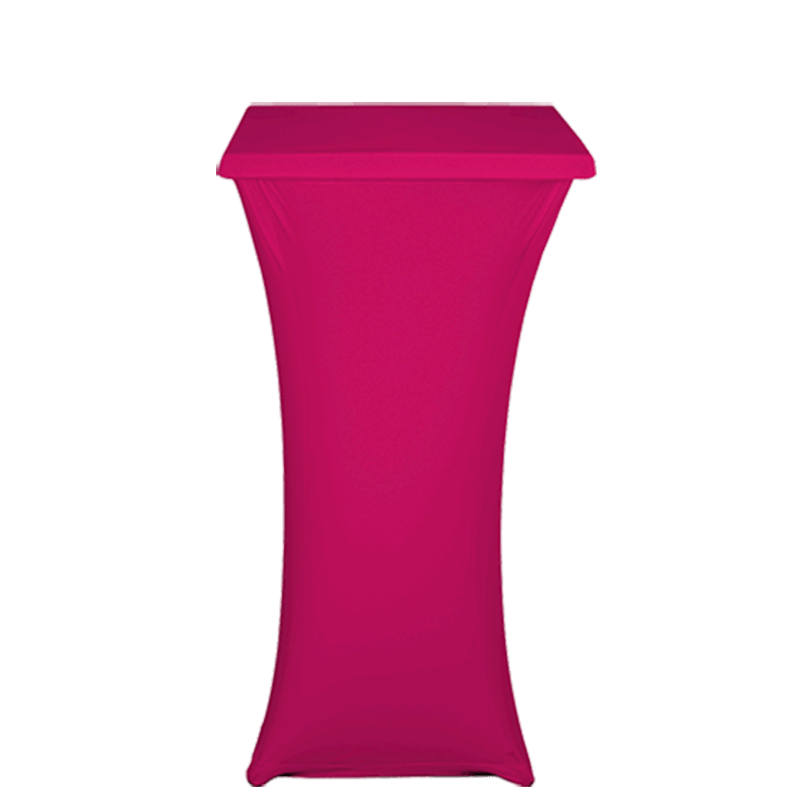 Square Steel Poseur Table with Fuchsia Cover 60 X 60 cm H 111 cm