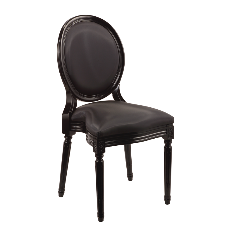 Montaigne Chair in Black with Black Seat Pad