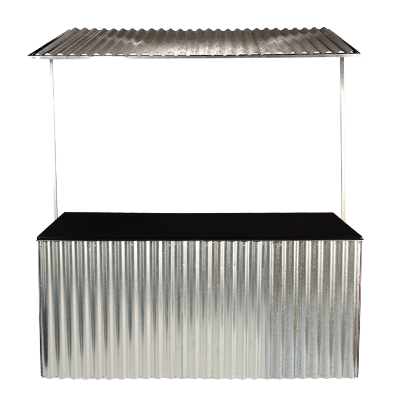 Corrugated Metal Folding Food Station with Metal Canopy