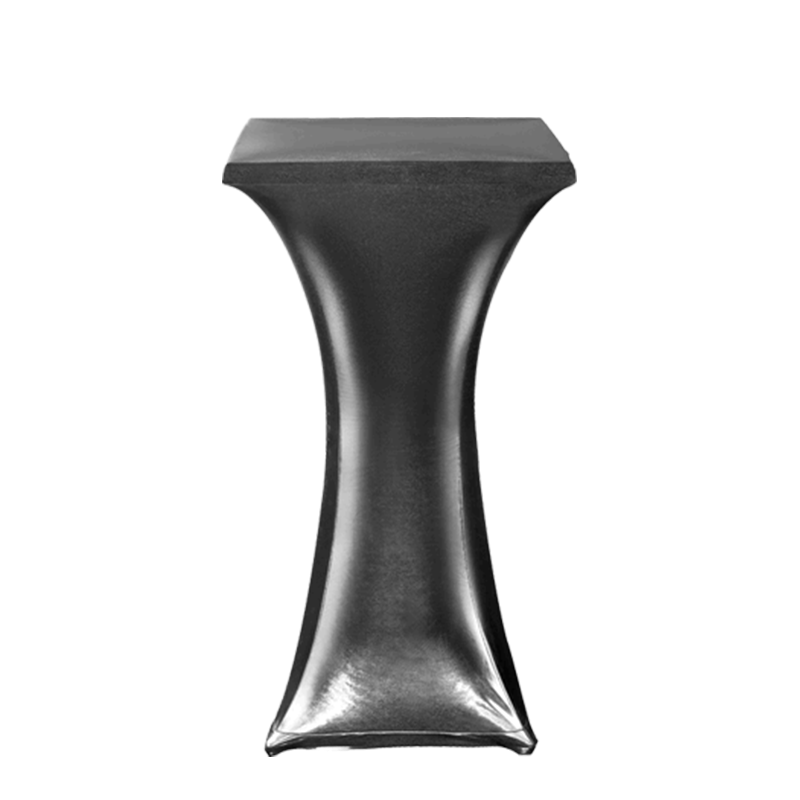 Square Steel Poseur Table with Silver Cover 60 X 60 cm H 111 cm
