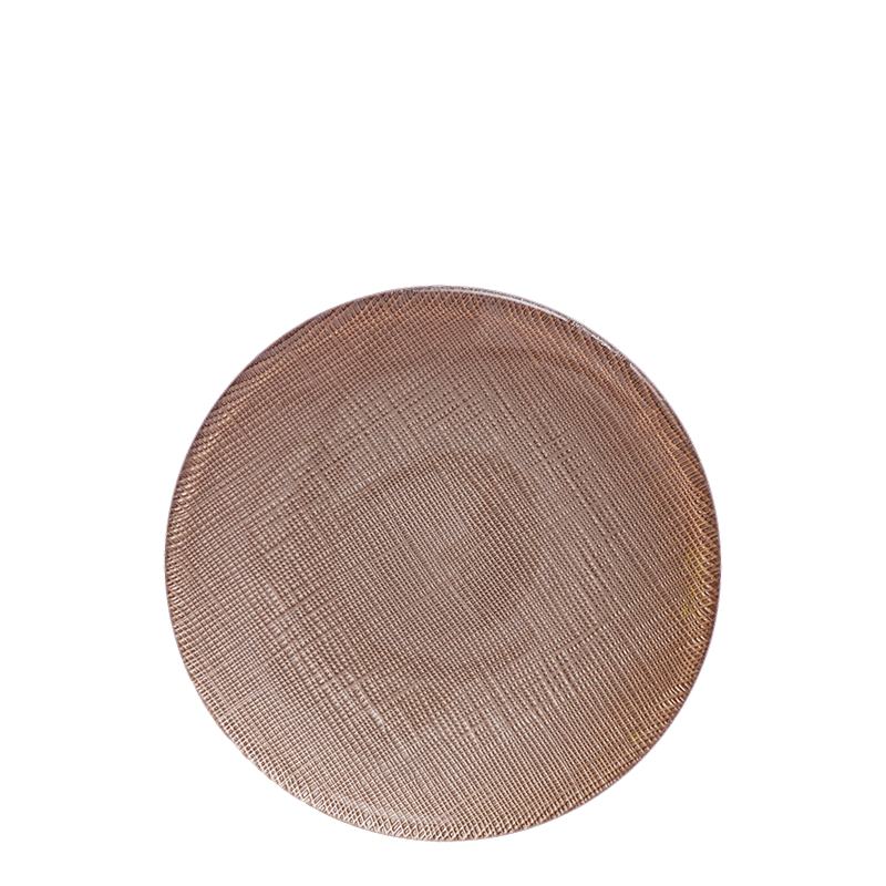 Glass Bread Plate Taupe Ø 14 cm