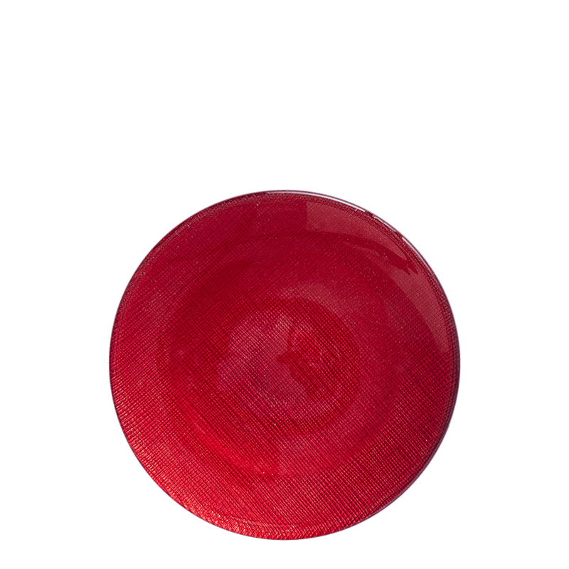 Glass Bread Plate Red Ø 14 cm
