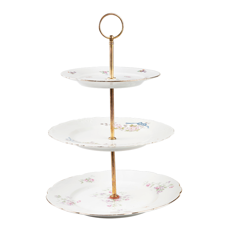 Vintage flowery Cake stand 3 tiers