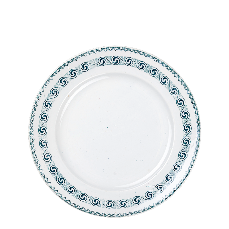 Vintage blue green big plate Ø 22-25 cm