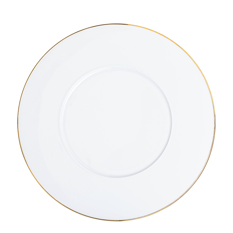 Plane Presentation Plate with Gold Thread Ø 29 cm