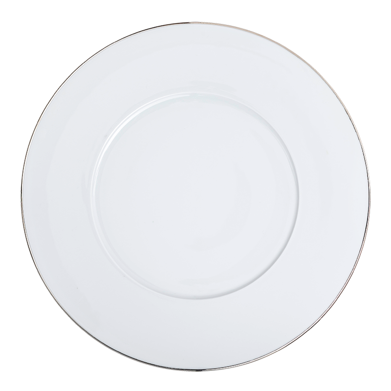 Plane Presentation Plate with Silver Thread Ø 29 cm