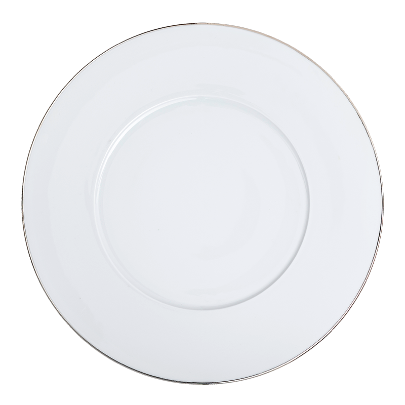 Plane Presentation Plate with Silver Thread Ø 29 cm