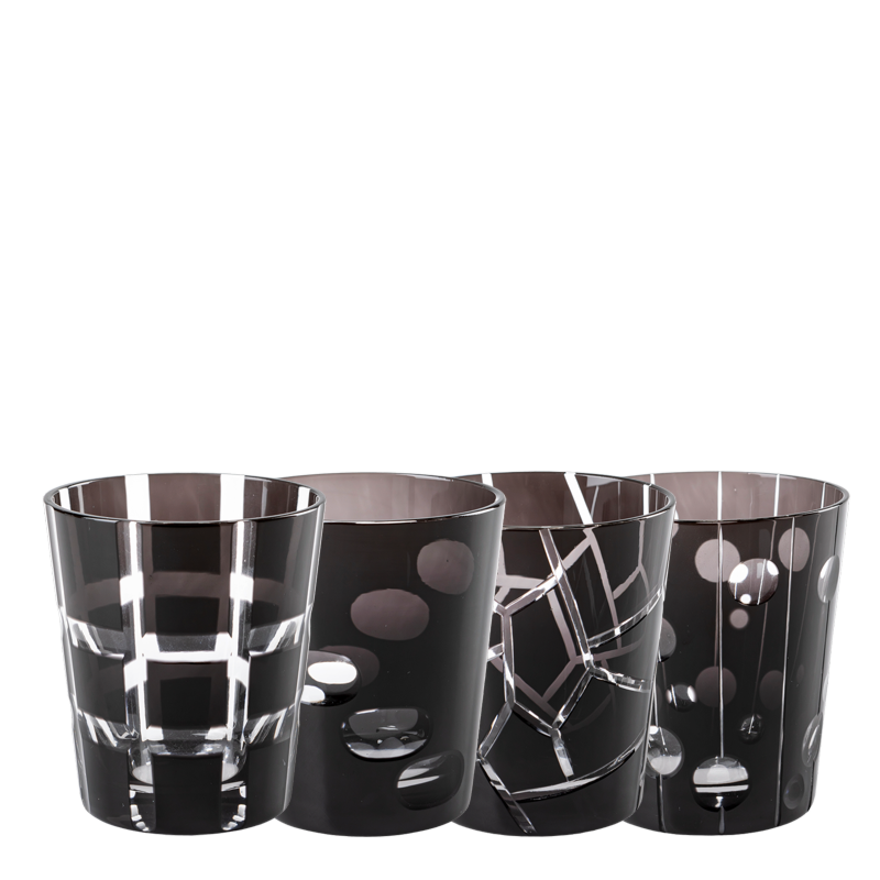 Black Mélodie glass tumbler Ø 8 cm H 9 cm 24 cl
