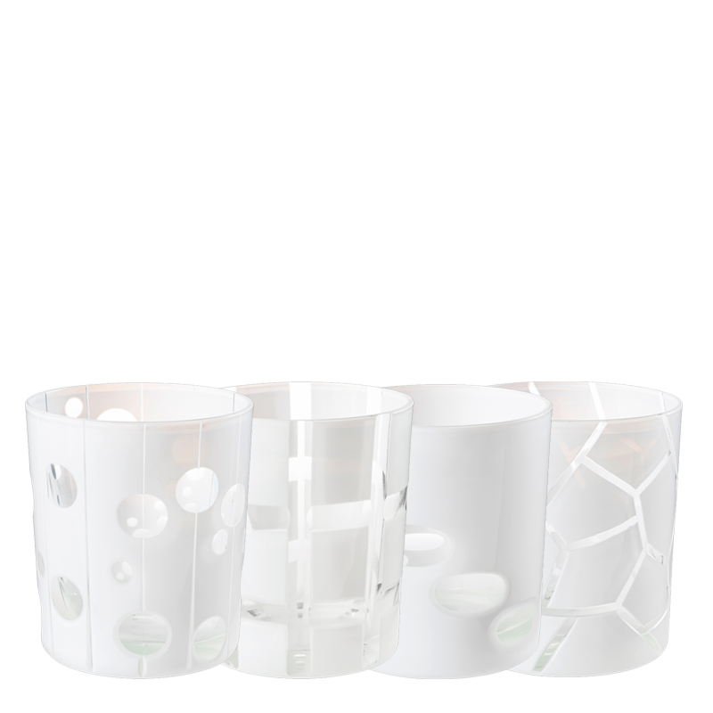 White Mélodie glass tumbler Ø 8 cm H 9 cm 24 cl