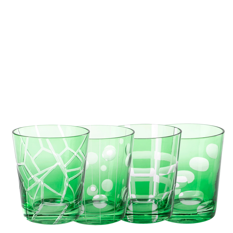 Green Mélodie glass tumbler Ø 8 cm H 9 cm 24 cl
