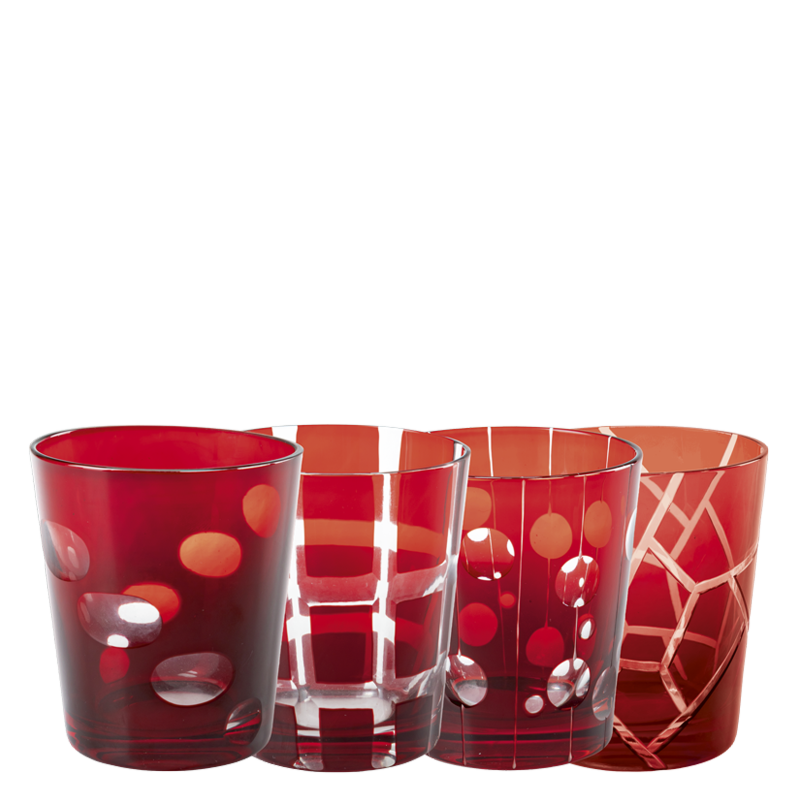 Red Mélodie glass tumbler Ø 8 cm H 9 cm 24 cl