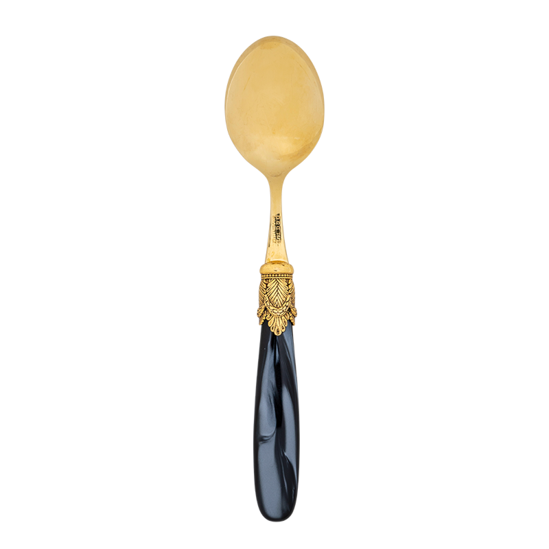 Black and Gold Mother of Pearl Tablespoon