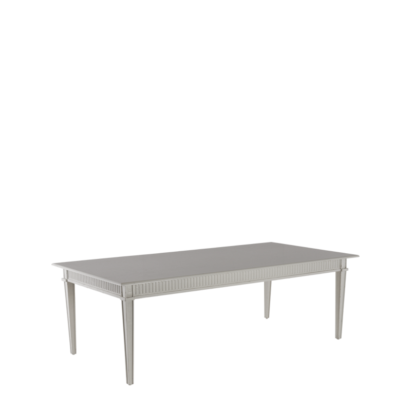 Sandstone Willow Dining Table in White Lacquered