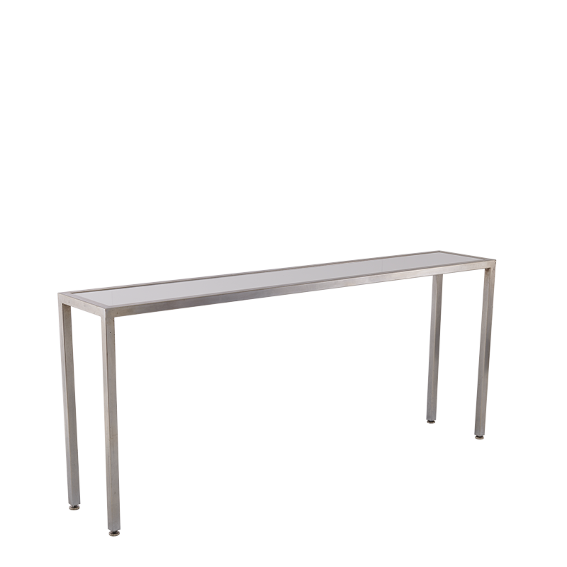 Unico Console Table with Stainless Steel Frame and White Top