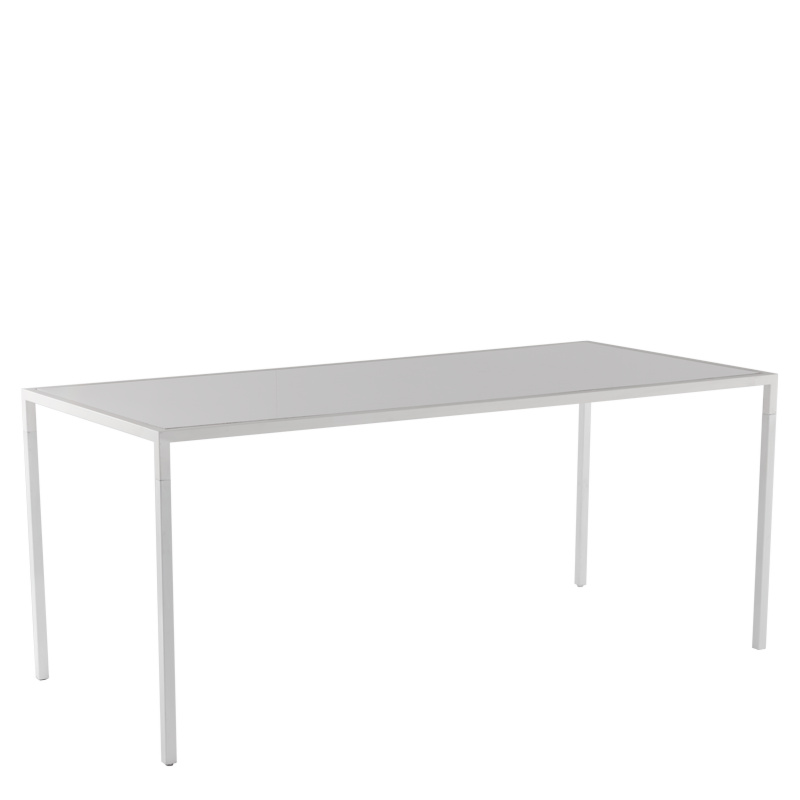 Unico 8"x4" Poseur Table with White Frame and White Top