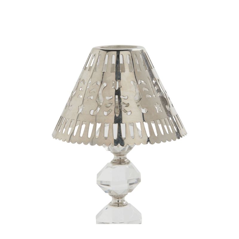 Retro Crystal Lamp Shade in Silver Metal