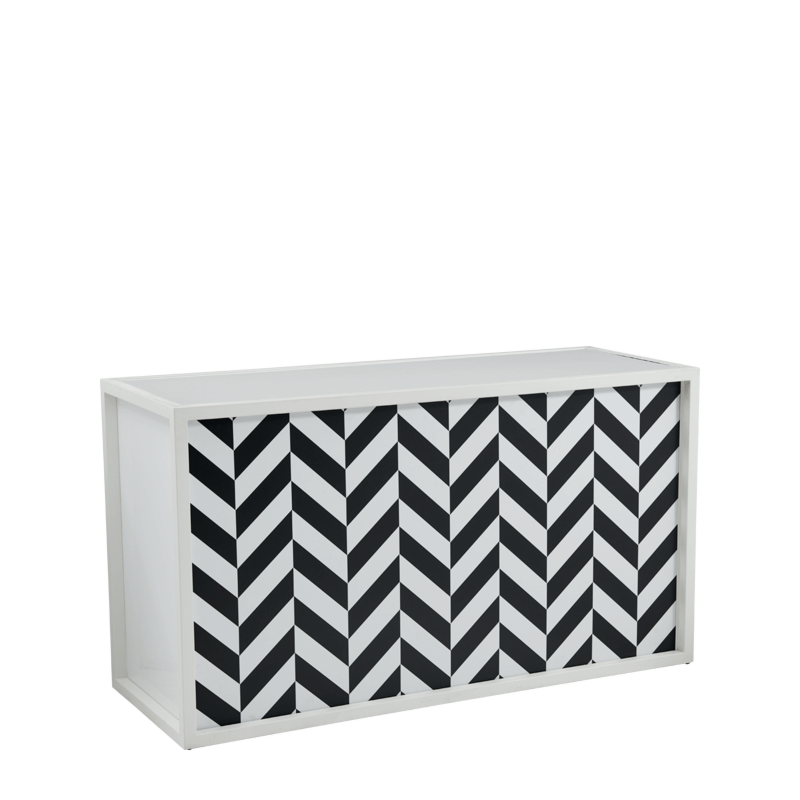 Unico Bar with White Frame and Black and White Front