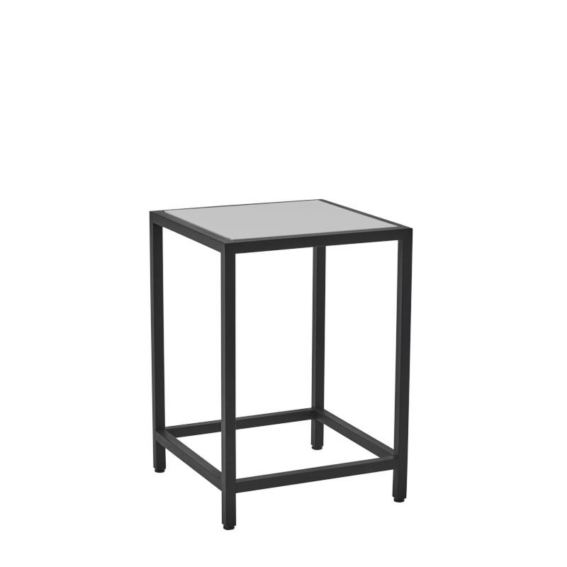 Unico Square Occasional Table with Black Frame and White Top