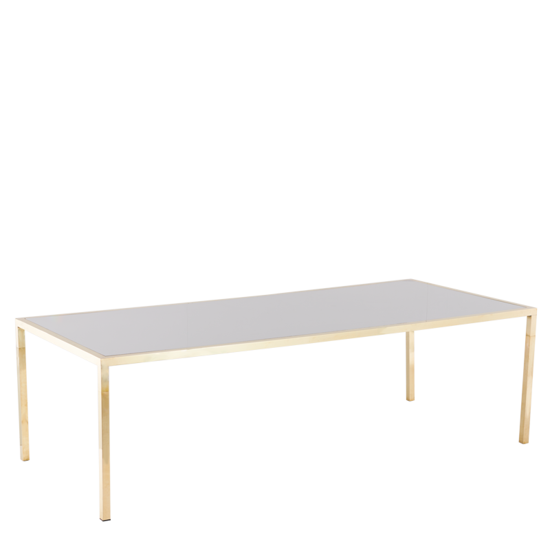 Unico 8"x4" Dining Table with Gold Frame and White Top