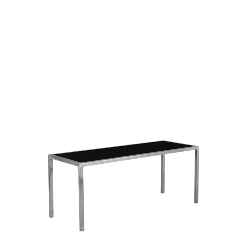Unico Rectangular Dining Table - Steel Frame - Black Top