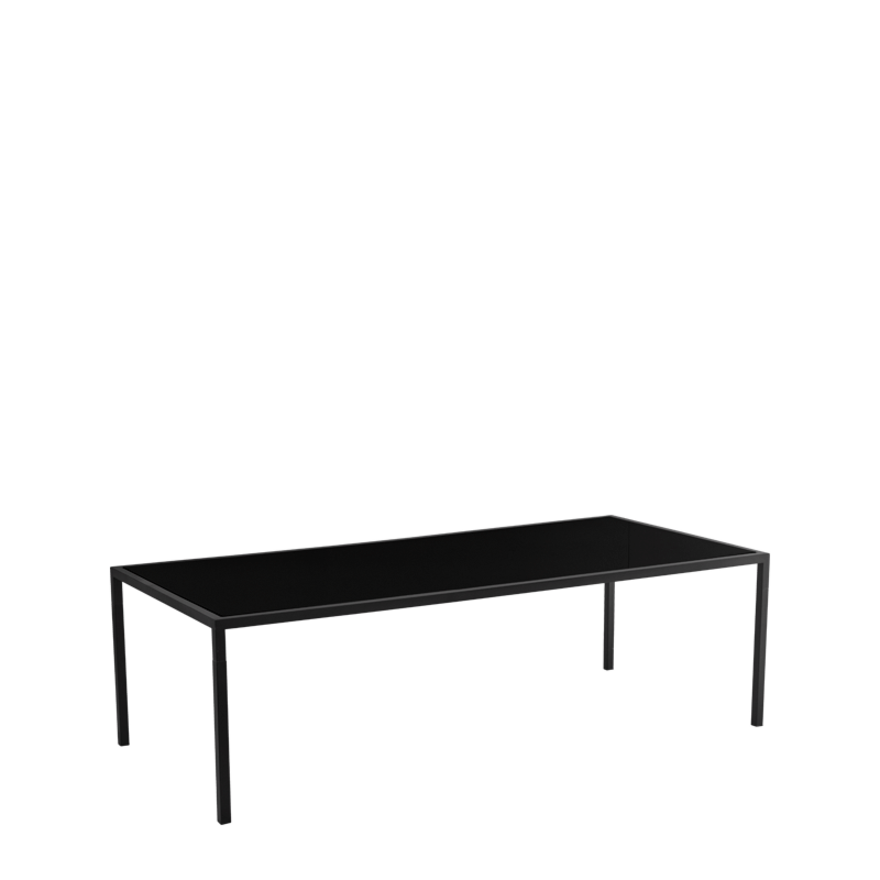 Unico 8"x4" Dining Table with Black Frame and Black Top