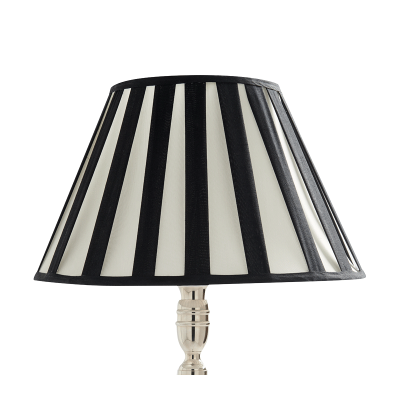 Stripes Lamp Shade Pleated in Black/White 16"
