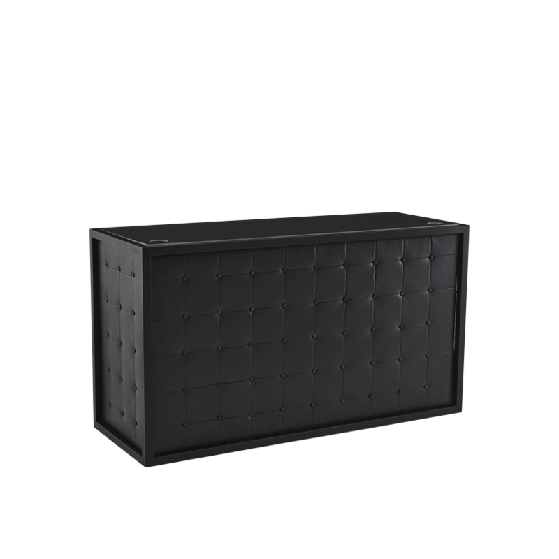 Unico DJ Booth with Black Frame and Black Upholstered Panels