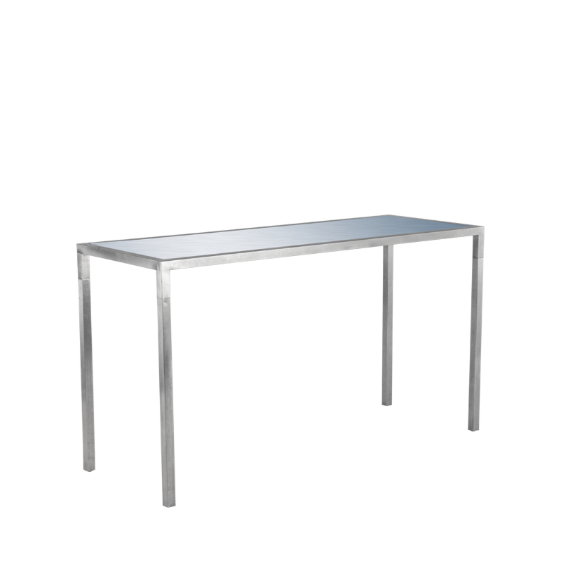Unico Rectangular Poseur - Stainless Steel Frame - Silver Top