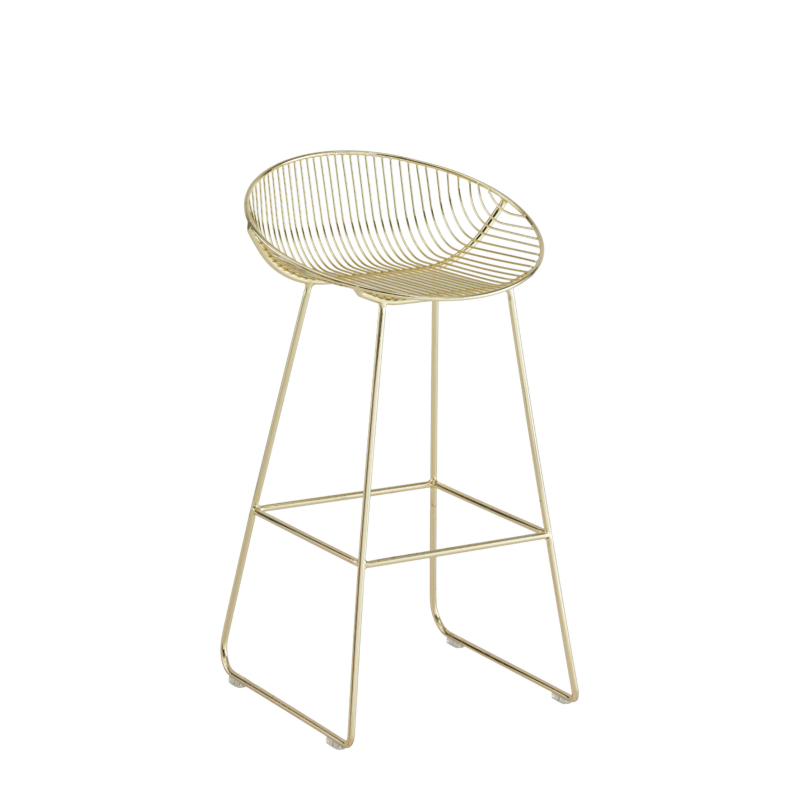 Gianni Round Bar Stool in Gold