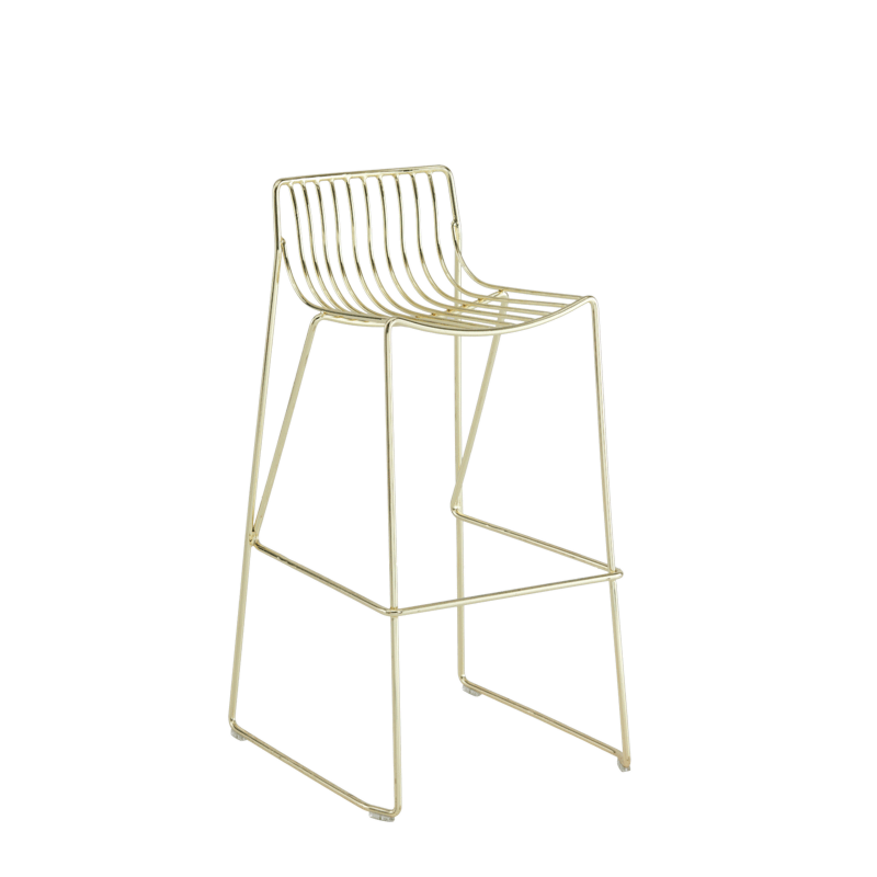 Gianni Square Bar Stool in Gold