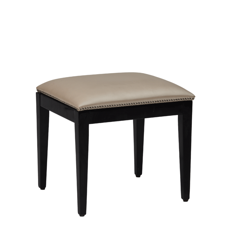 Divano Ottoman in Black with Ivory Seat Pad
