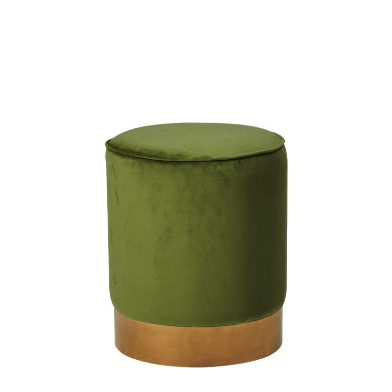 Hollywood Ottoman in Kiwi Velvet