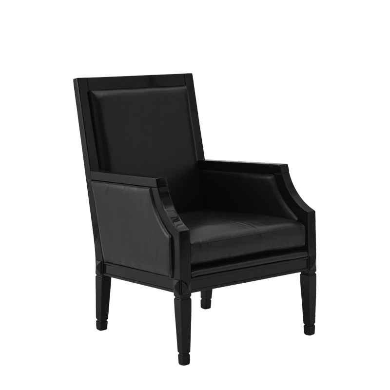 Havana Armchair in Black with Slate Seat Pad