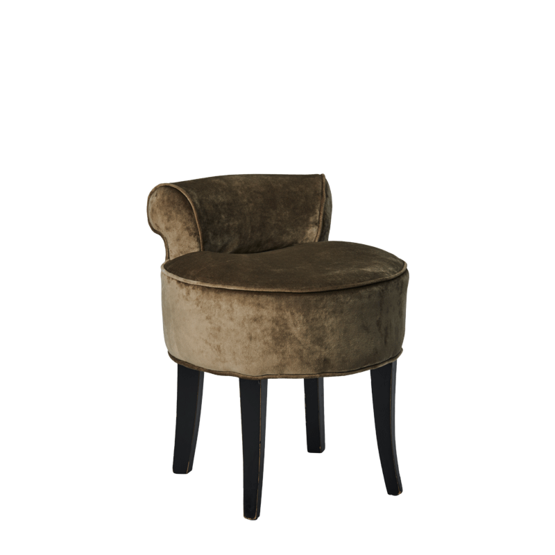 Belgravia Ottoman in Taupe Velvet