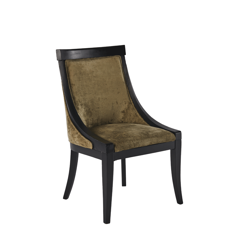 Sabrina Chair in Black with Taupe Seat Pad