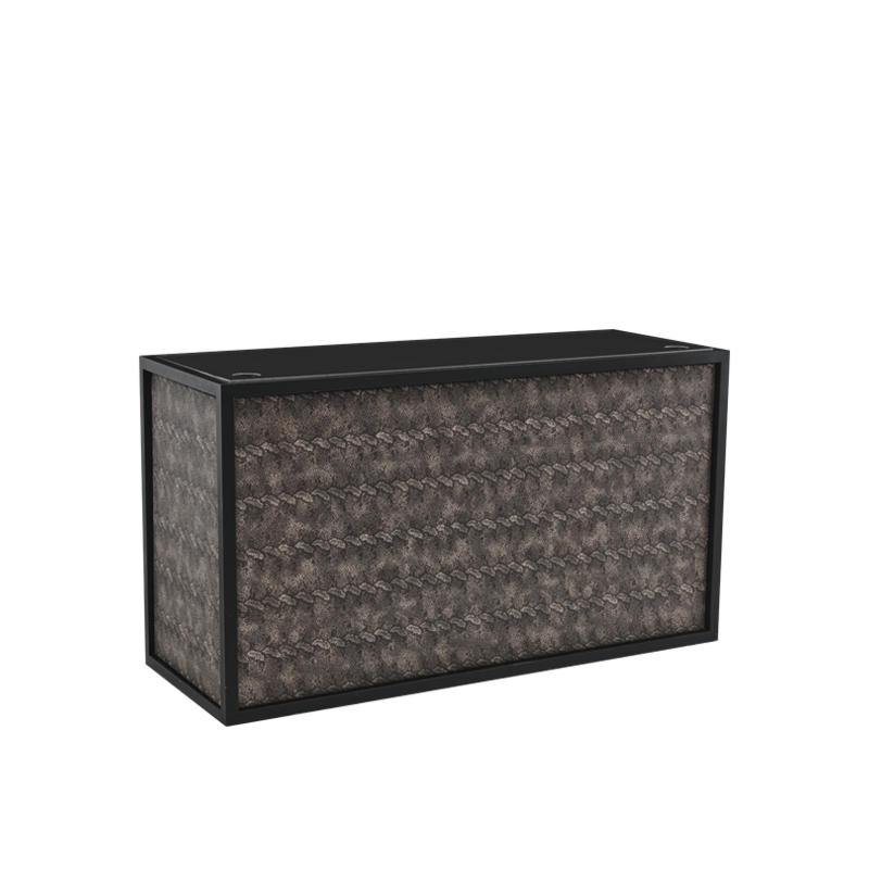Unico DJ Booth - Black Frame - Snake Skin Upholstered Panels