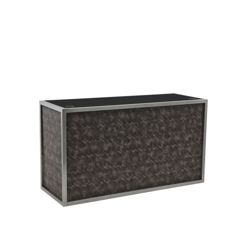 Unico DJ Booth - Steel Frame - Snake Skin Upholstered Panels 