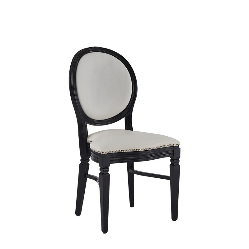 Chandelle Chair in Black with White Seat Pad