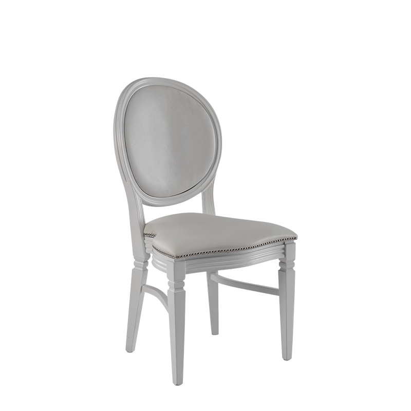 Chandelle Chair in White with White Seat Pad