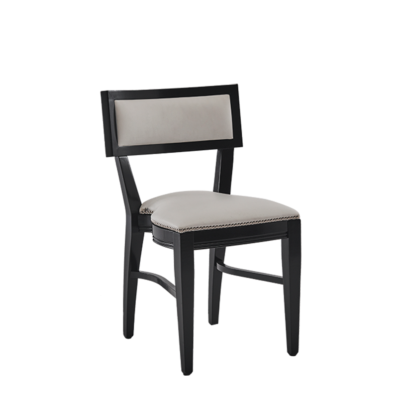 The Bogart Chair in Black with White Seat Pad