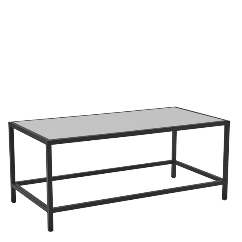 Unico Rectangular Coffee Table with Black Frame and White Top