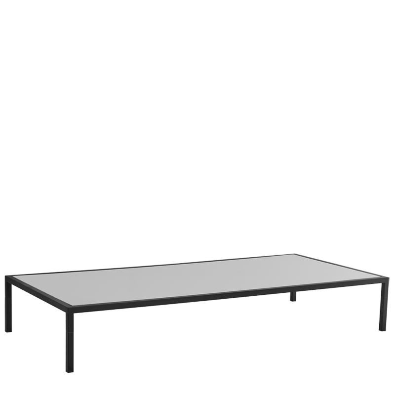 Unico 8"x4" Coffee Table with Black Frame and White Top