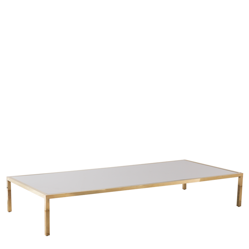 Unico 8"x4" Coffee Table with Gold Frame and White Top
